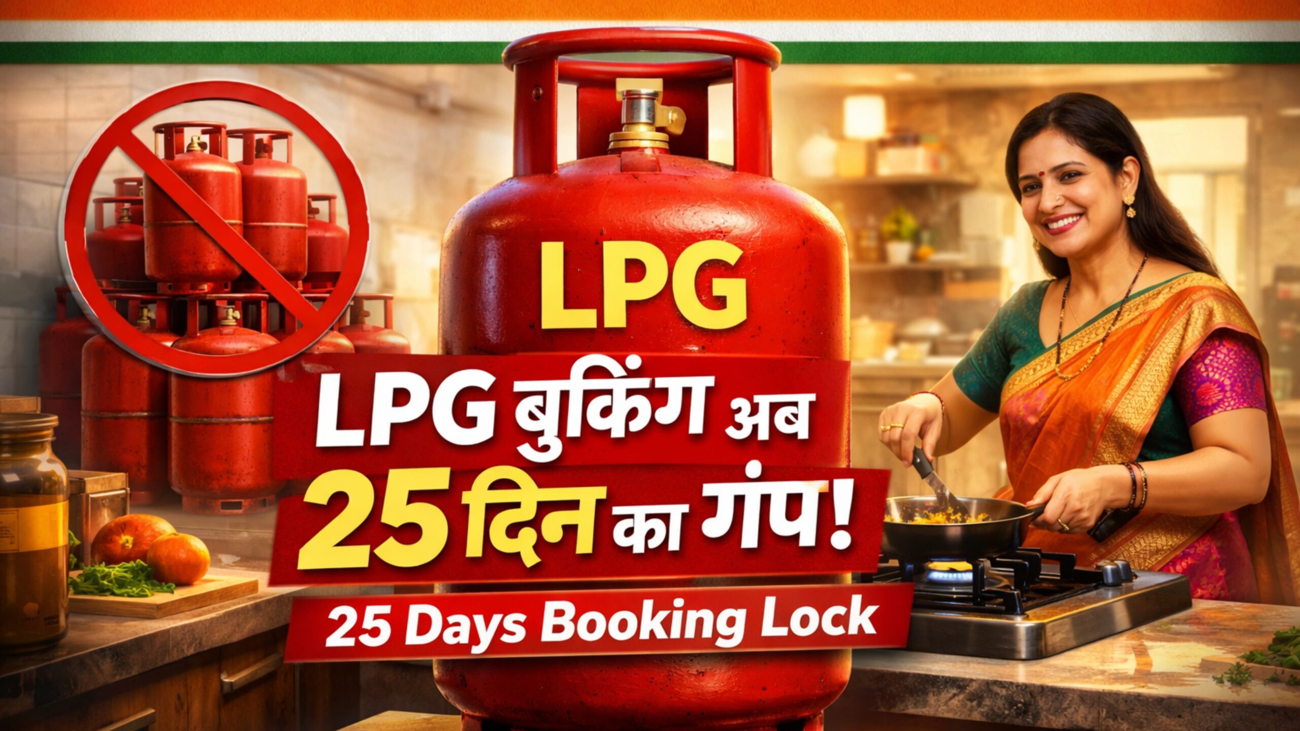 सरकार ने LPG होर्डिंग रोकने के लिए बुकिंग गैप 25 दिनों तक बढ़ाया: पूरी जानकारी